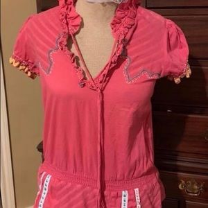 Double D Ranch fuchsia blouse with fun details